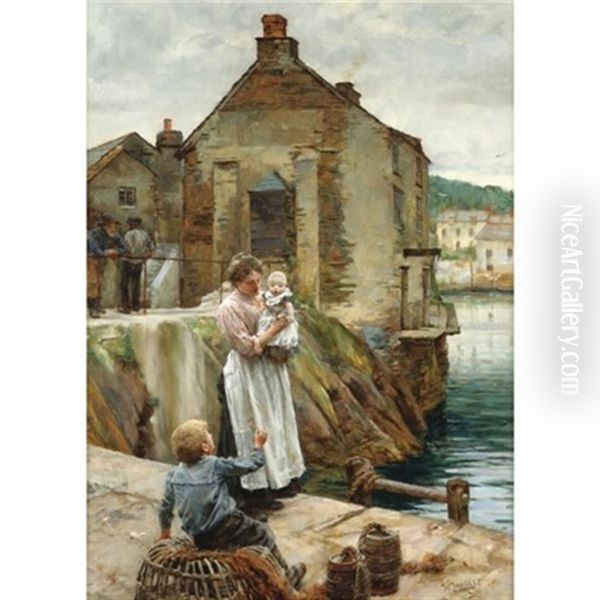 On The Quay, Newlyn Oil Painting by Walter Langley