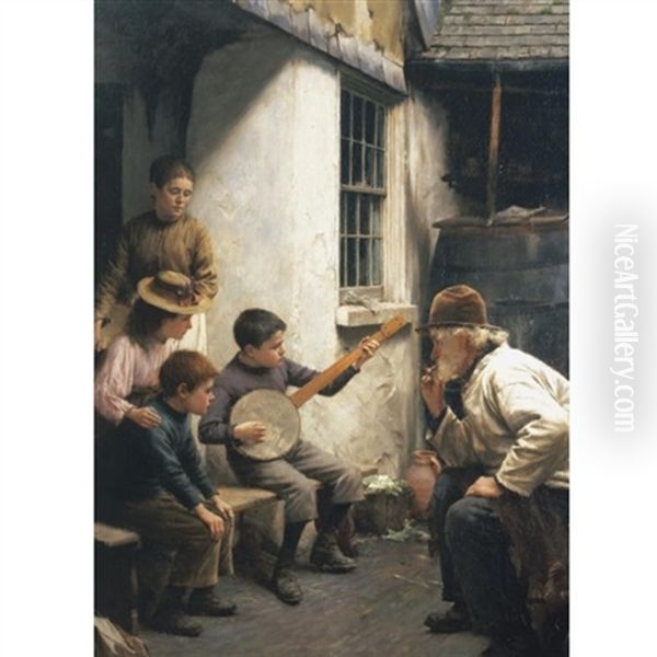 A Cousin From Town Oil Painting by Walter Langley