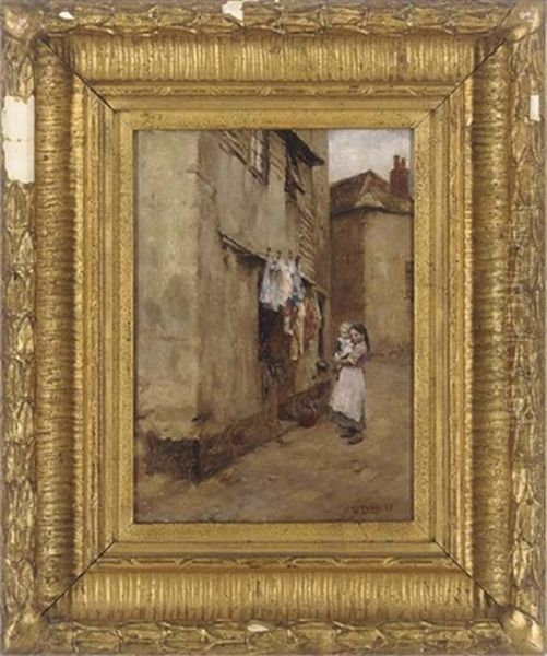 Street Scene, Newlyn Oil Painting by Walter Langley