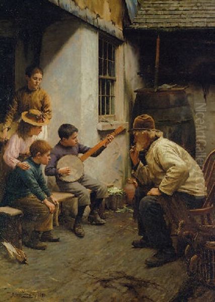 A Cousin From Town Oil Painting by Walter Langley