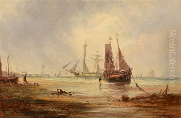 Ship In Harbor by William Langley