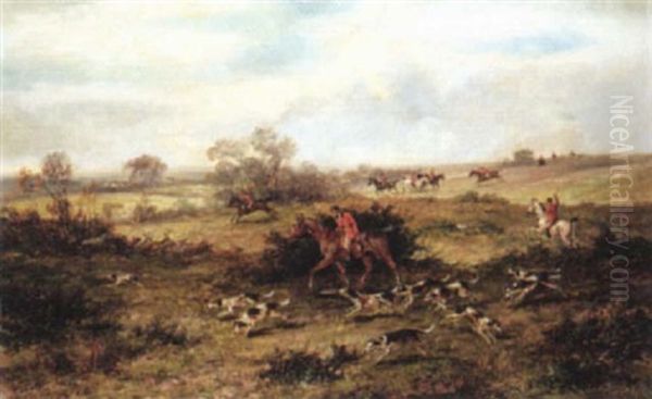 Huntsmen With Hounds Oil Painting by William Langley