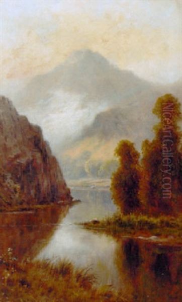 Across The Lake Oil Painting by William Langley