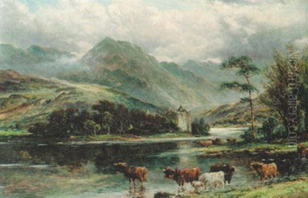 In The Highlands Oil Painting by William Langley