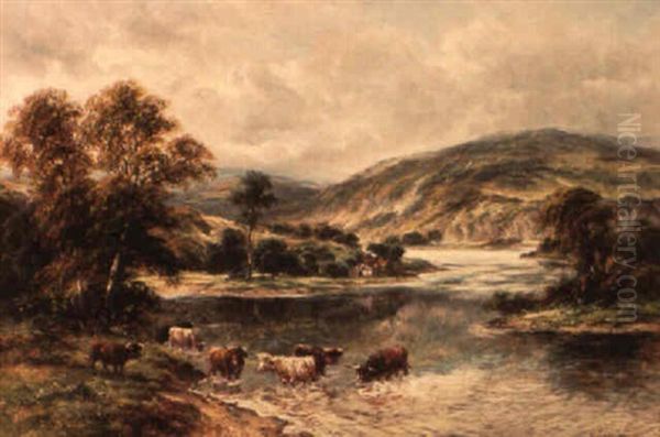 The Valley Of The River Wye Oil Painting by William Langley