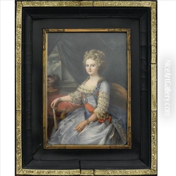 Portrait Of Princess Sofia Dorothea Of Wurttemberg, Later Empress Maria Feodorovna Of Russia Oil Painting by Jerome Langlois the Elder