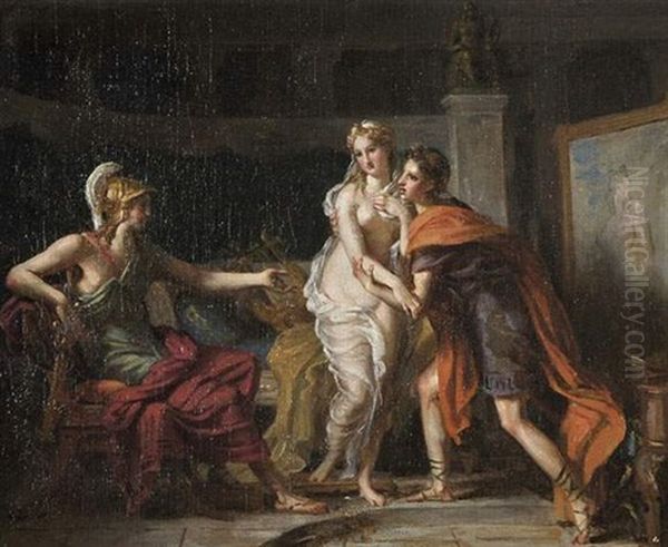 Alexandre Cedant Campaspe, Sa Maitresse, A Apelle Oil Painting by Jerome-Martin Langlois