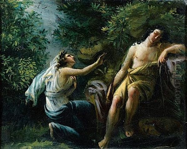 Diane Et Endymion Oil Painting by Jerome-Martin Langlois