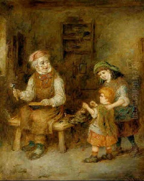 The Shoemaker Oil Painting by Mark William Langlois