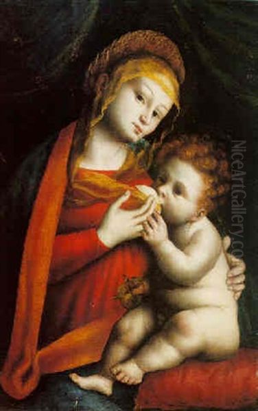 Madonna And Child Oil Painting by Bernardino Lanino