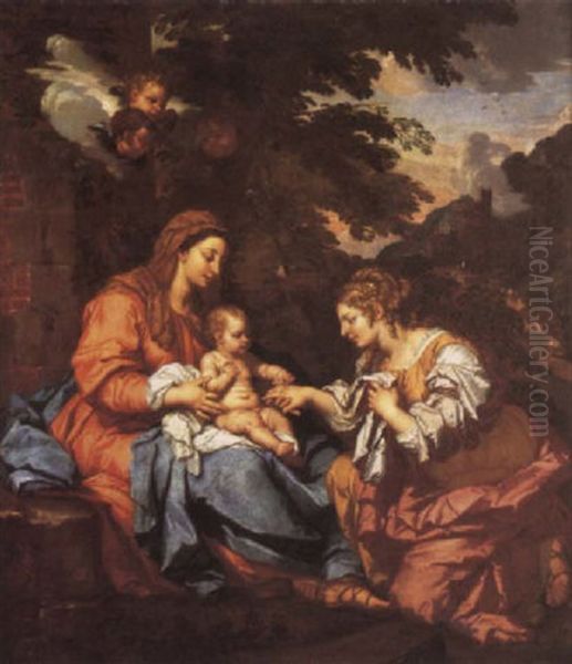 The Mystic Marriage Of Saint Catherine Oil Painting by Prosper Henricus Lankrink