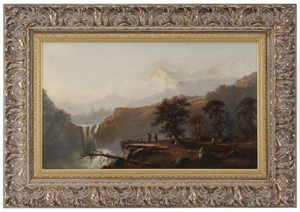 Indian Breakfast, With Mount Hood In The Distance (after A Painting Titled The Last Of The Race By John Mix Stanley) Oil Painting by Charles Lanman