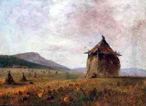 Hay Field Oil Painting by Charles Lanman