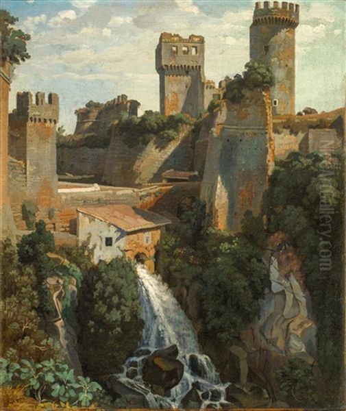 Le Chateau De Nepi Oil Painting by Felix-Hippolyte Lanoue