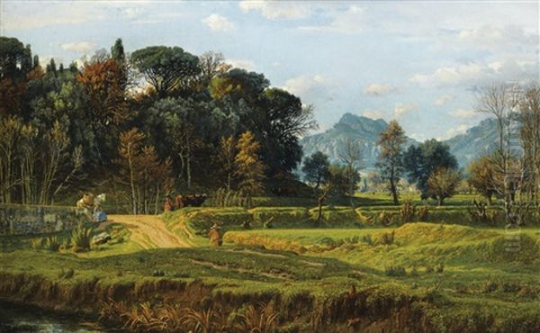 Vue De L'ermitage De Saint Cassien Pres De Cannes Oil Painting by Felix-Hippolyte Lanoue