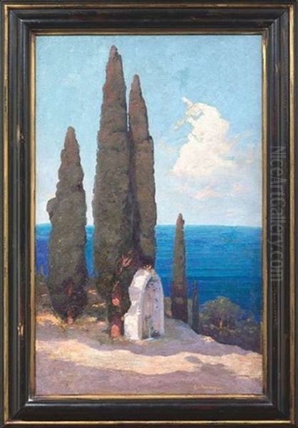 Paysage Italien Oil Painting by Evgeni Evgen'evich Lansere