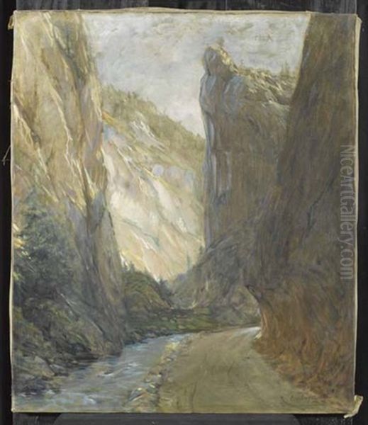 Bergschlucht Oil Painting by Evgeni Evgen'evich Lansere