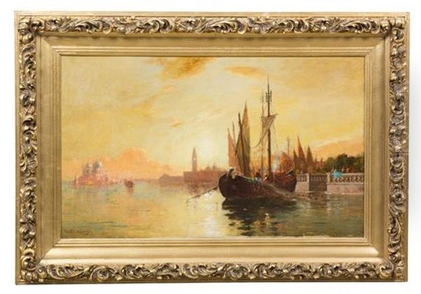 The Departing Day, Venice Oil Painting by Walter Franklin Lansil