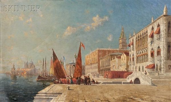 Venice, Noonday On The River Oil Painting by Walter Franklin Lansil