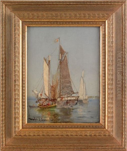 In A Calm Oil Painting by Walter Franklin Lansil