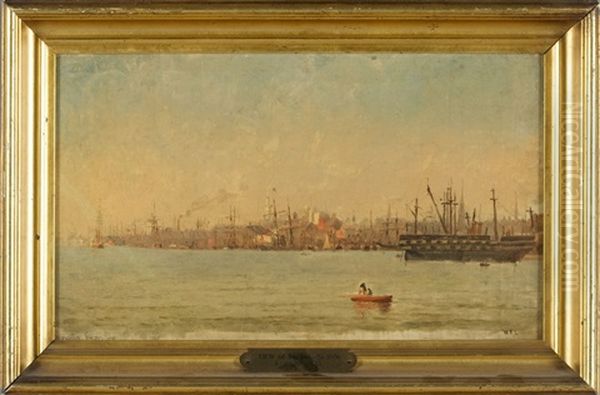 View Of Boston Harbor Oil Painting by Walter Franklin Lansil