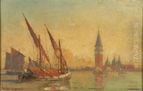 Venetian View Oil Painting by Walter Franklin Lansil