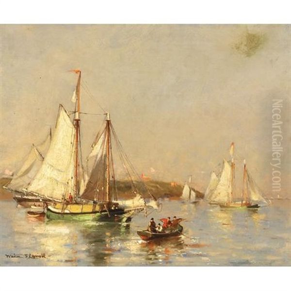 Off Portland Harbor Oil Painting by Walter Franklin Lansil