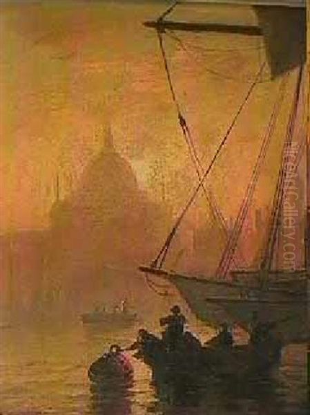 A Glimpse Of Charlestown Oil Painting by Walter Franklin Lansil