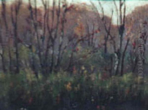 A September Afternoon In The Woods, 1892 Oil Painting by Walter Franklin Lansil