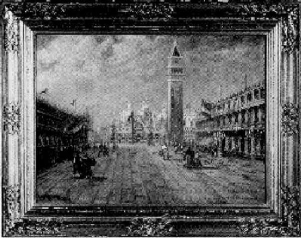 Piazza Of St. Marco, Venice Oil Painting by Walter Franklin Lansil