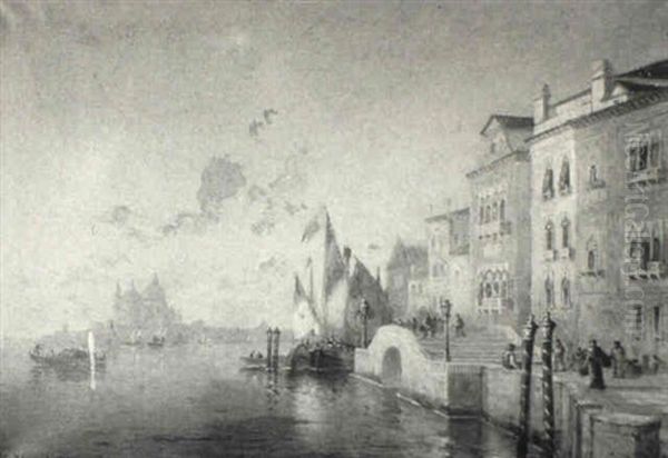 Along The Riva Degli Schiavoni, Venice by Walter Franklin Lansil