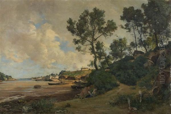 Cote Rocheuse En Bretagne by Emmanuel Lansyer