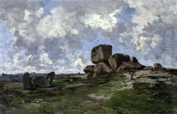 Landes De Ploumanach Oil Painting by Emmanuel Lansyer