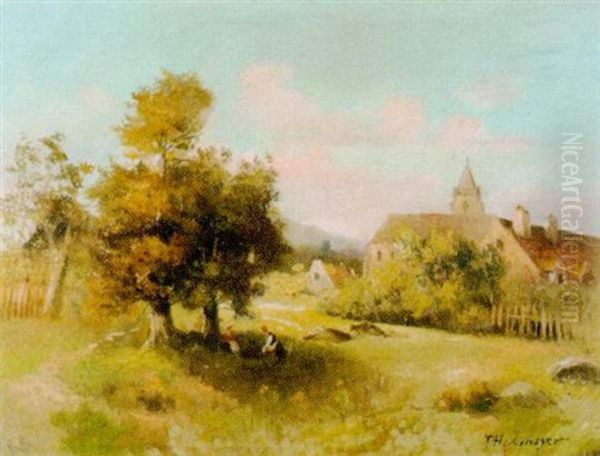 Am Dorfrand Oil Painting by Emmanuel Lansyer