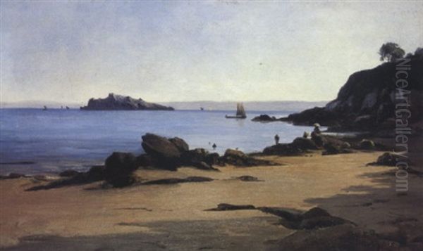 Vue De La Baie Du Conquet Oil Painting by Emmanuel Lansyer