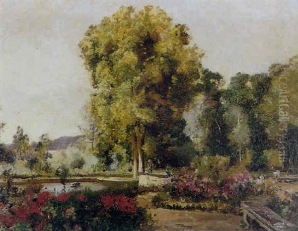 Parc Du Chateau De Thury (oise) Oil Painting by Emmanuel Lansyer