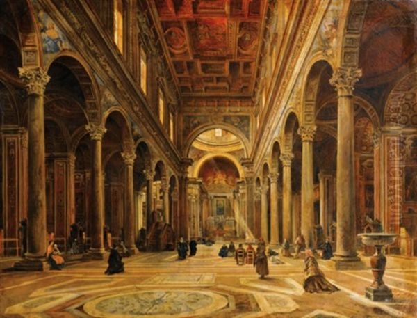 Interieur D'eglise Oil Painting by Giovanni Lanza