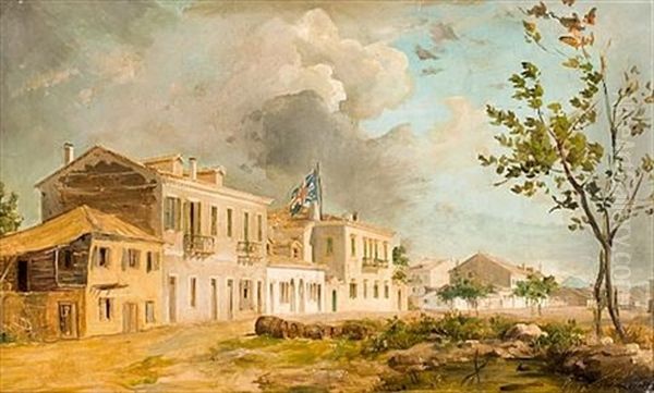 The British Consulate At Patras Oil Painting by Vicenzo Lanza