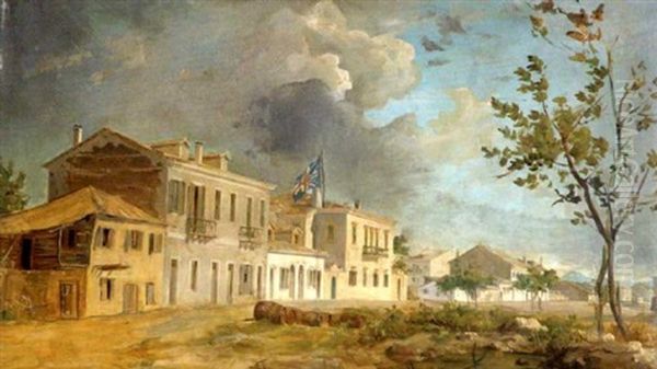 The British Consulate At Patras Oil Painting by Vicenzo Lanza