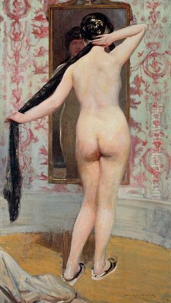 Nu Au Bandeau Noir Oil Painting by William Julien Emile Laparra