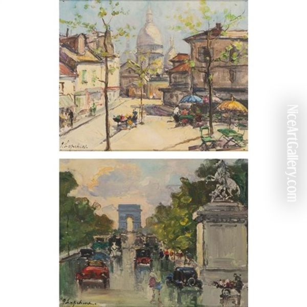 (i) Sacre-couer, Paris Oil Painting by Georgi Alexandrovich Lapchine