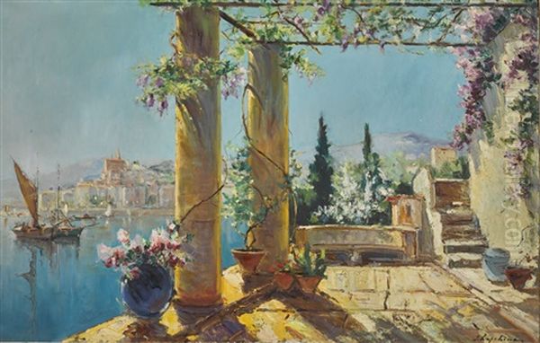 Pergola, Menton Oil Painting by Georgi Alexandrovich Lapchine