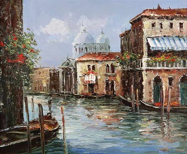 Venice Oil Painting by Georgi Alexandrovich Lapchine