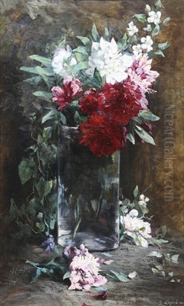 Still Life With Flowers Oil Painting by Georgi Alexandrovich Lapchine