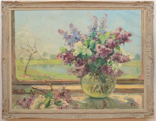 Lilas (lilacs) Oil Painting by Georgi Alexandrovich Lapchine