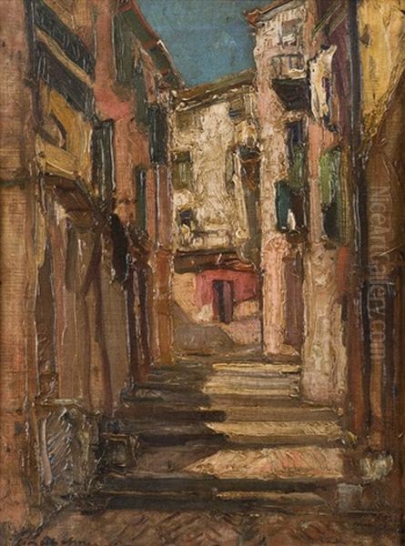 Ruelle De Nice Oil Painting by Georgi Alexandrovich Lapchine