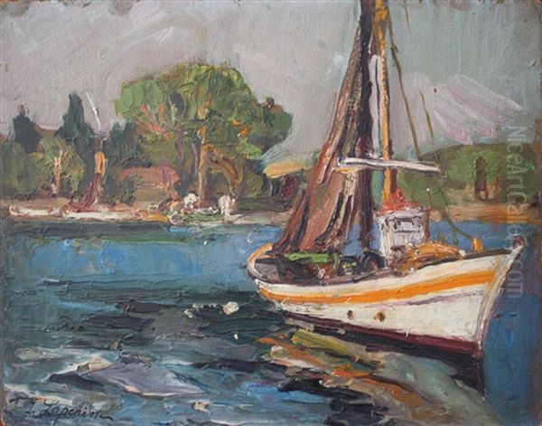 Retour De Peche Oil Painting by Georgi Alexandrovich Lapchine