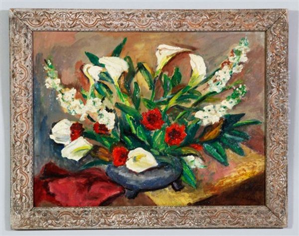 Still Life With Flowers Oil Painting by Georgi Alexandrovich Lapchine