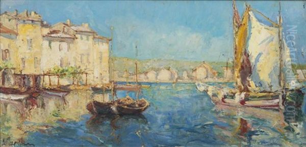 Bords De Canal Oil Painting by Georgi Alexandrovich Lapchine