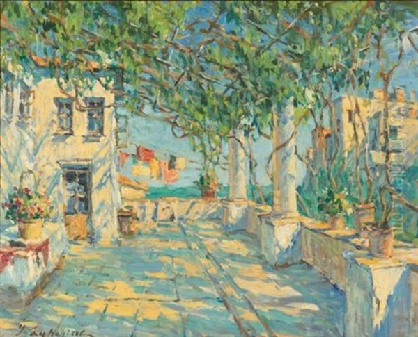 Corfu Oil Painting by Georgi Alexandrovich Lapchine